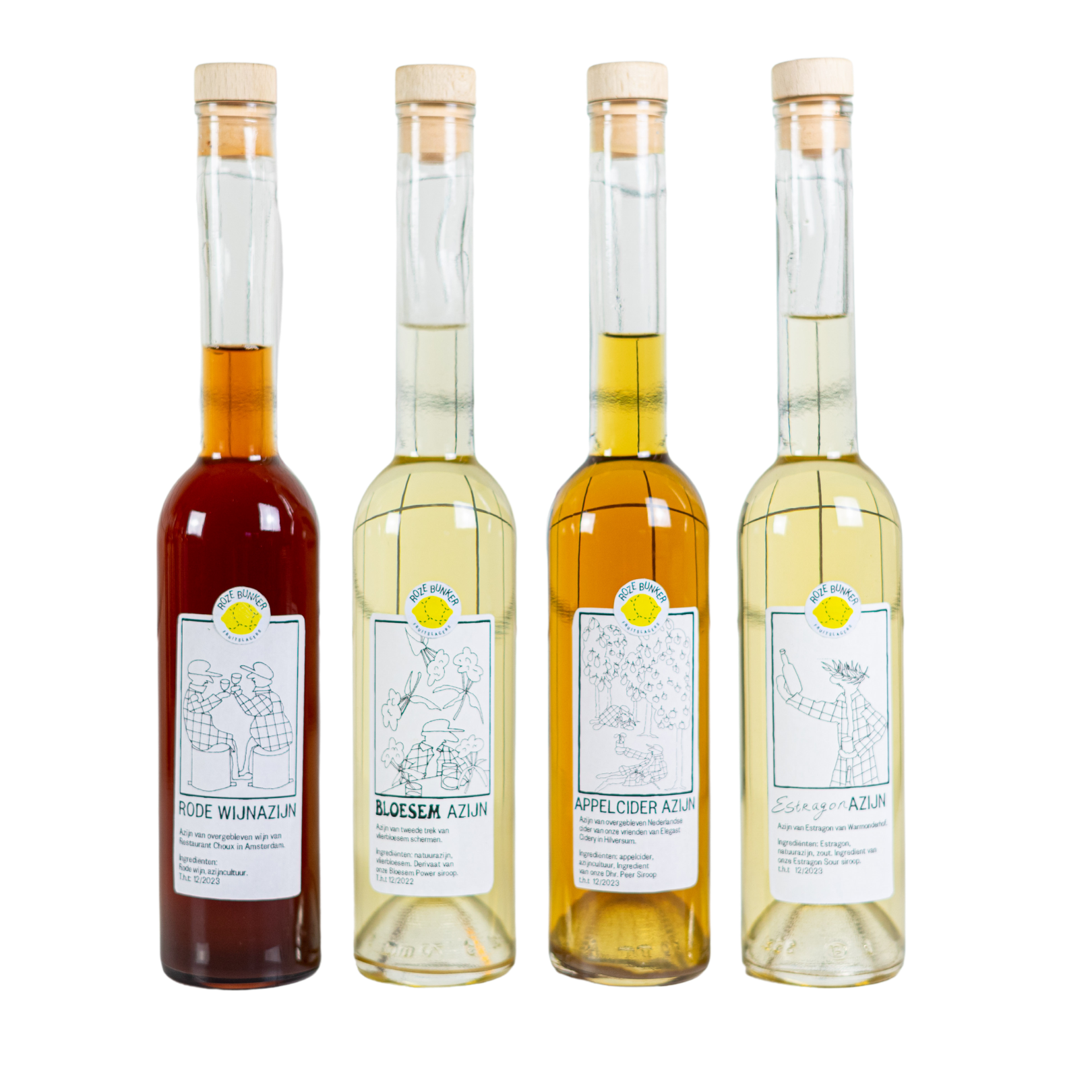 4 bottles of vinegar by Roze Bunker