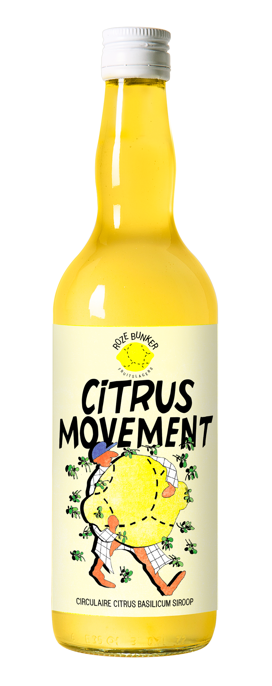 Bottle of citrus movement syrup by Roze Bunker
